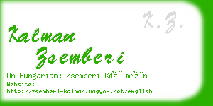 kalman zsemberi business card